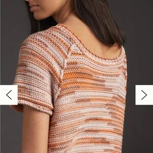 Anthropologie Maeve Pink and Orange Knit Top